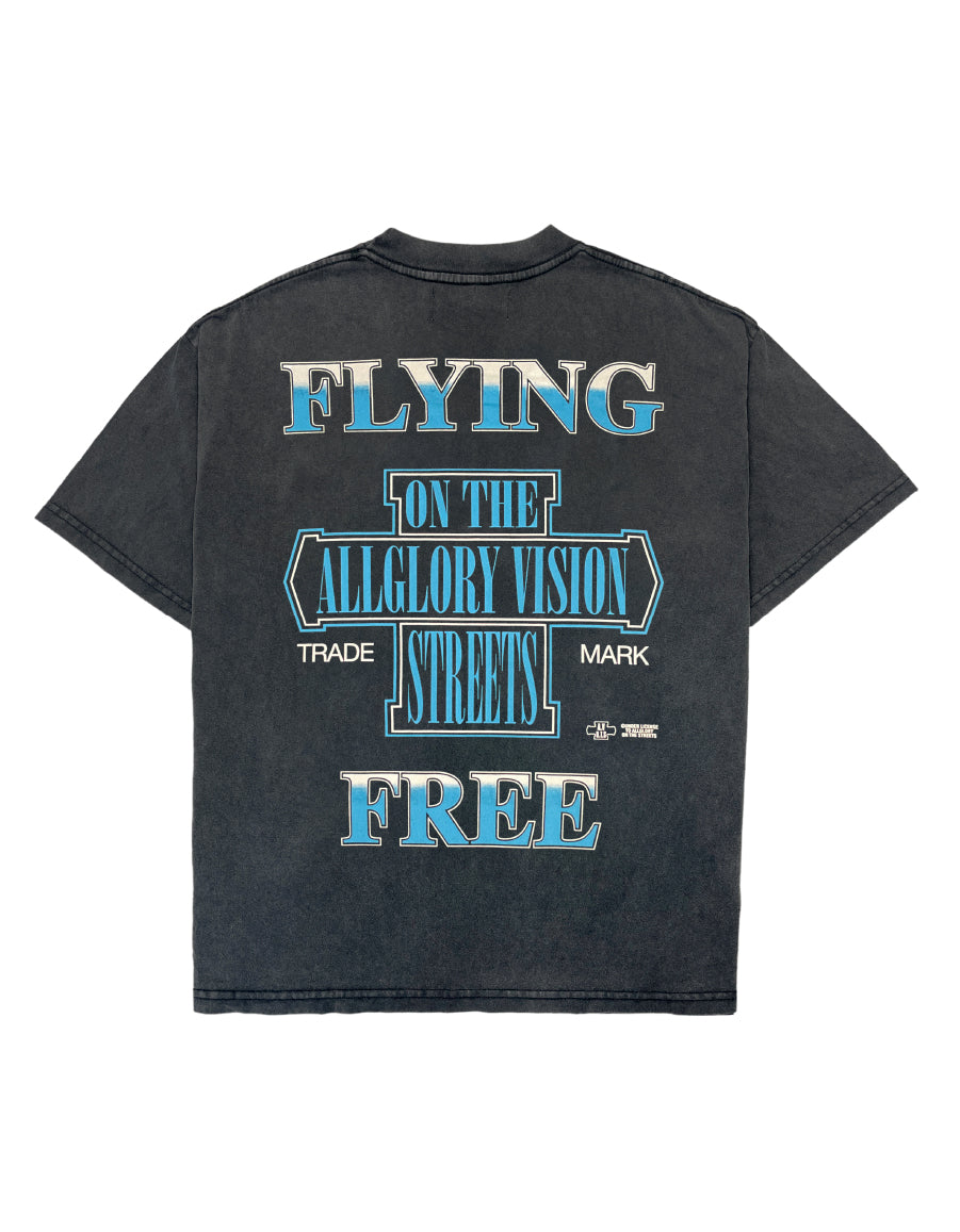 FLYING FREE Camiseta ALLGLORY Vintage Sun Black COSTAS