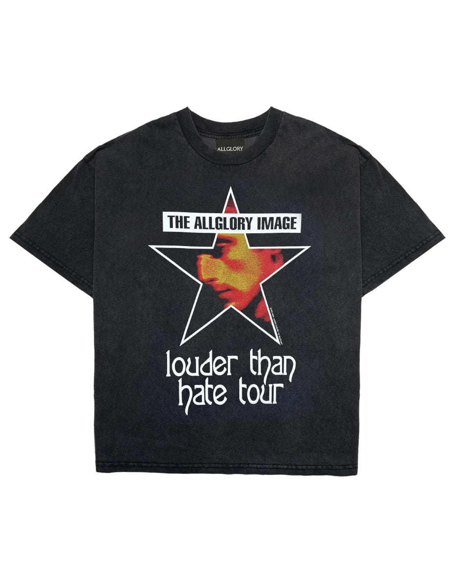 LOUDER THAN HATE TOUR Camiseta ALLGLORY Vintage Relic Black FRENTE 1