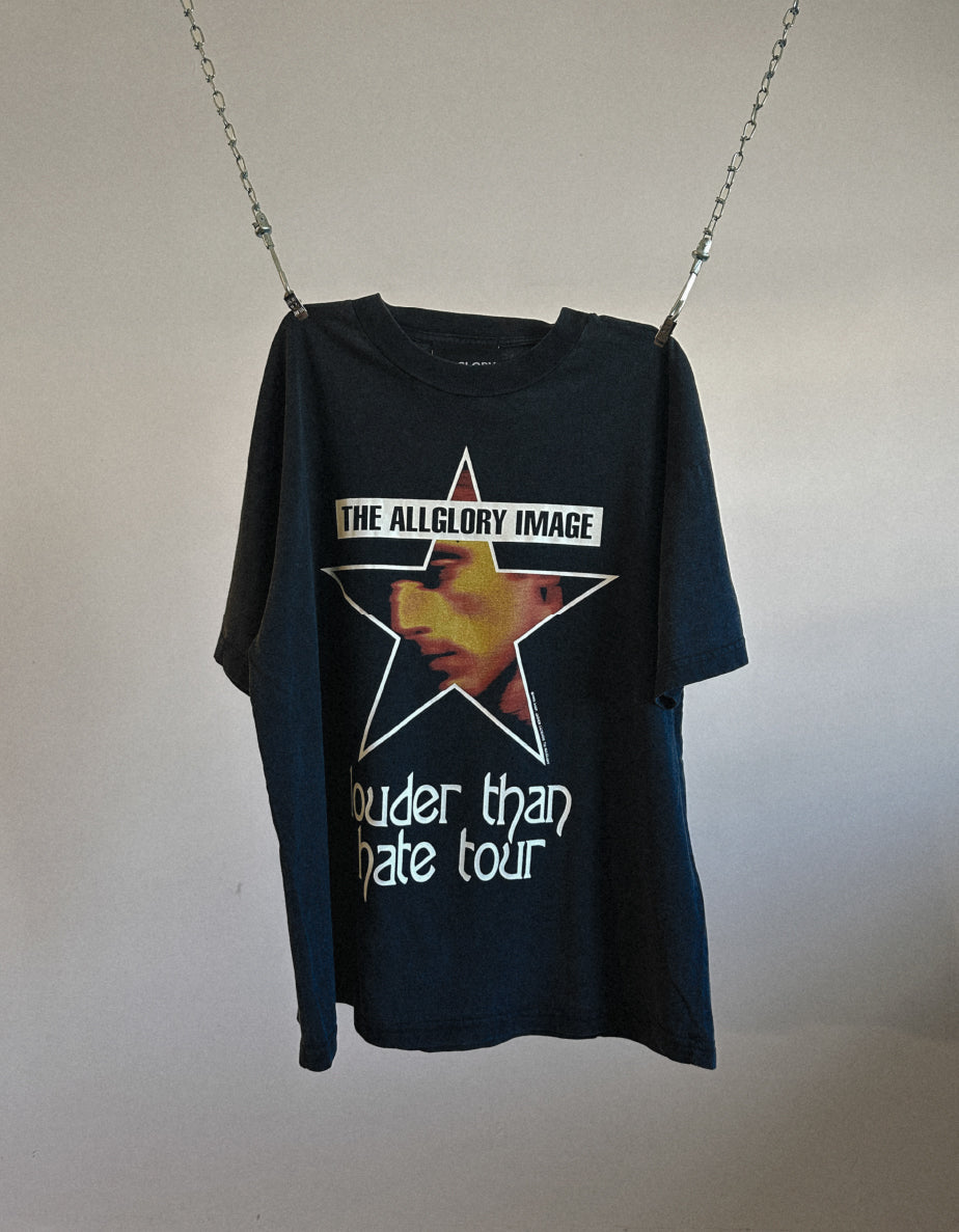 LOUDER THAN HATE TOUR Camiseta ALLGLORY Vintage Relic Black FRENTE 2