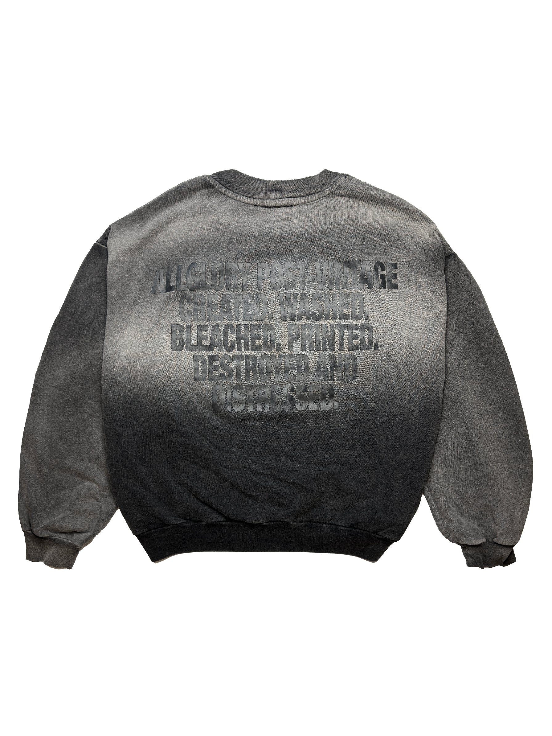 POST VINTAGE Moletom ALLGLORY Crewneck Vintage Trashed Black COSTAS