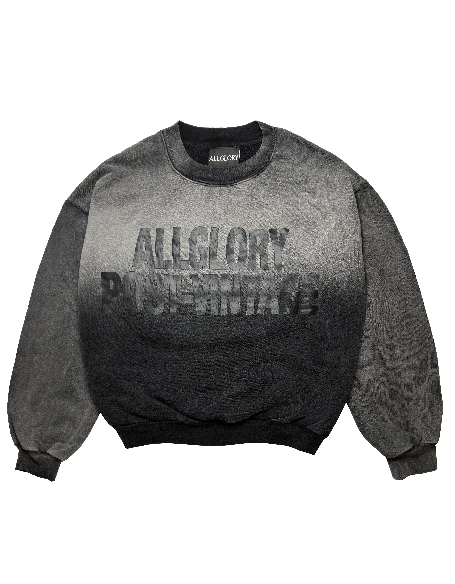 POST VINTAGE Moletom ALLGLORY Crewneck Vintage Trashed Black FRENTE