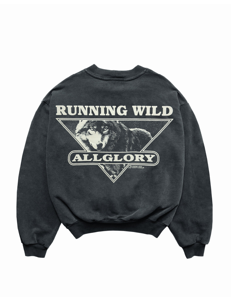 Running Wild Moletom ALLGLORY Crewneck Vintage Sun Black COSTAS