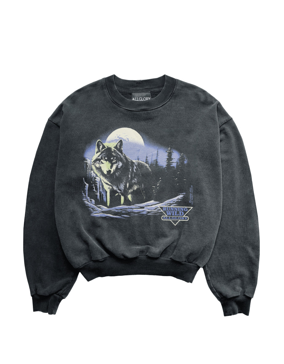 Running Wild Moletom ALLGLORY Crewneck Vintage Sun Black FRENTE