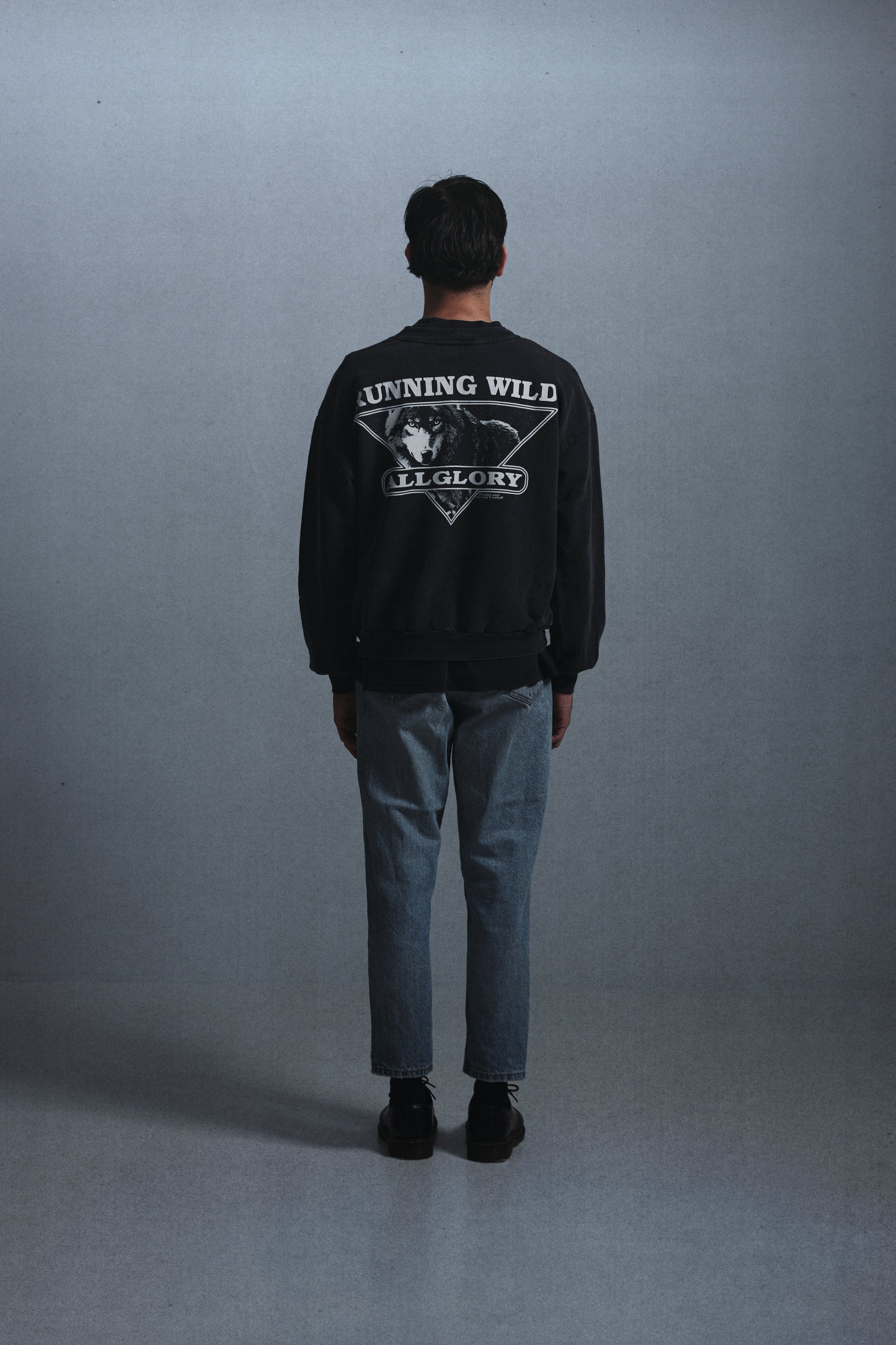 Running Wild Moletom ALLGLORY Crewneck Vintage Sun Black MODELO COSTAS