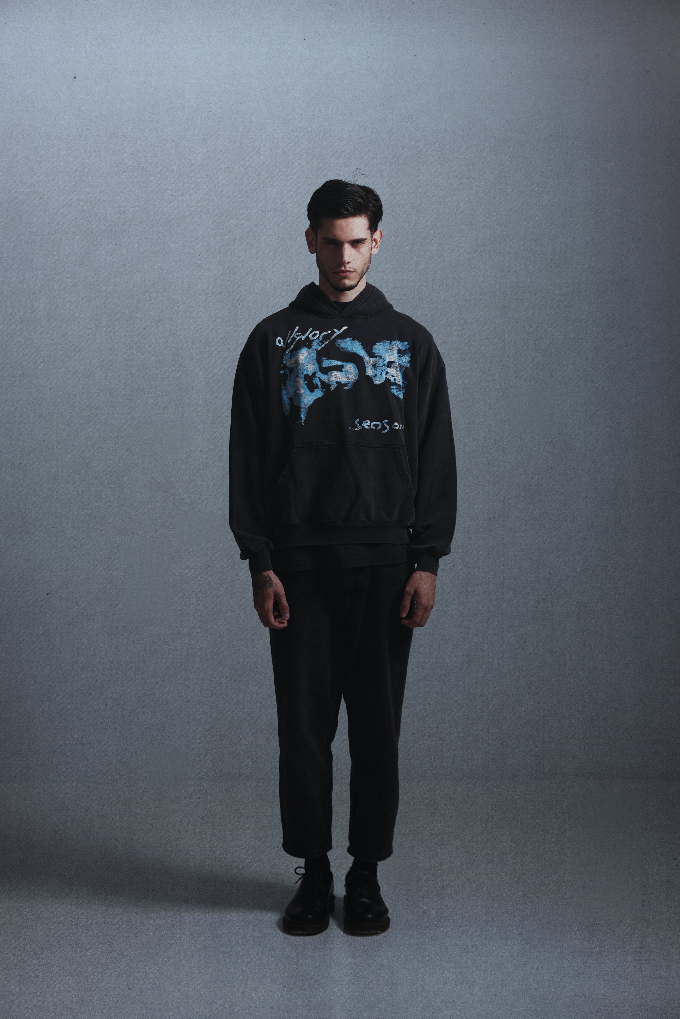 Seasons Moletom ALLGLORY Hoodie Vintage Sun Black MODELO FRENTE