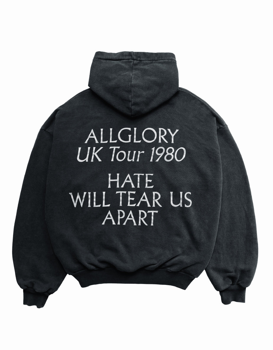 UK TOUR 1980 Moletom ALLGLORY Hoodie Vintage Relic Black COSTAS