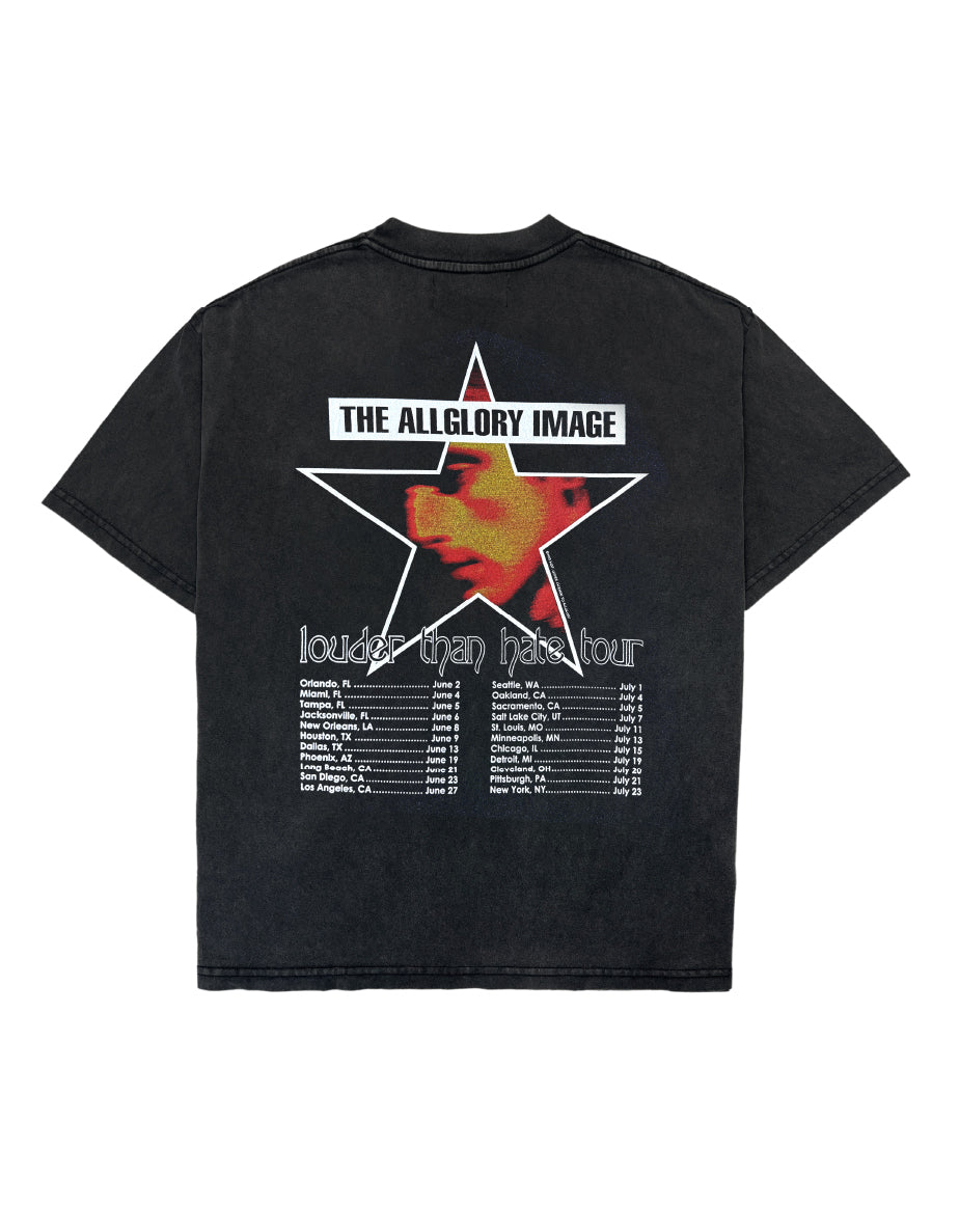 LOUDER THAN HATE TOUR Camiseta ALLGLORY Vintage Relic Black COSTAS 1