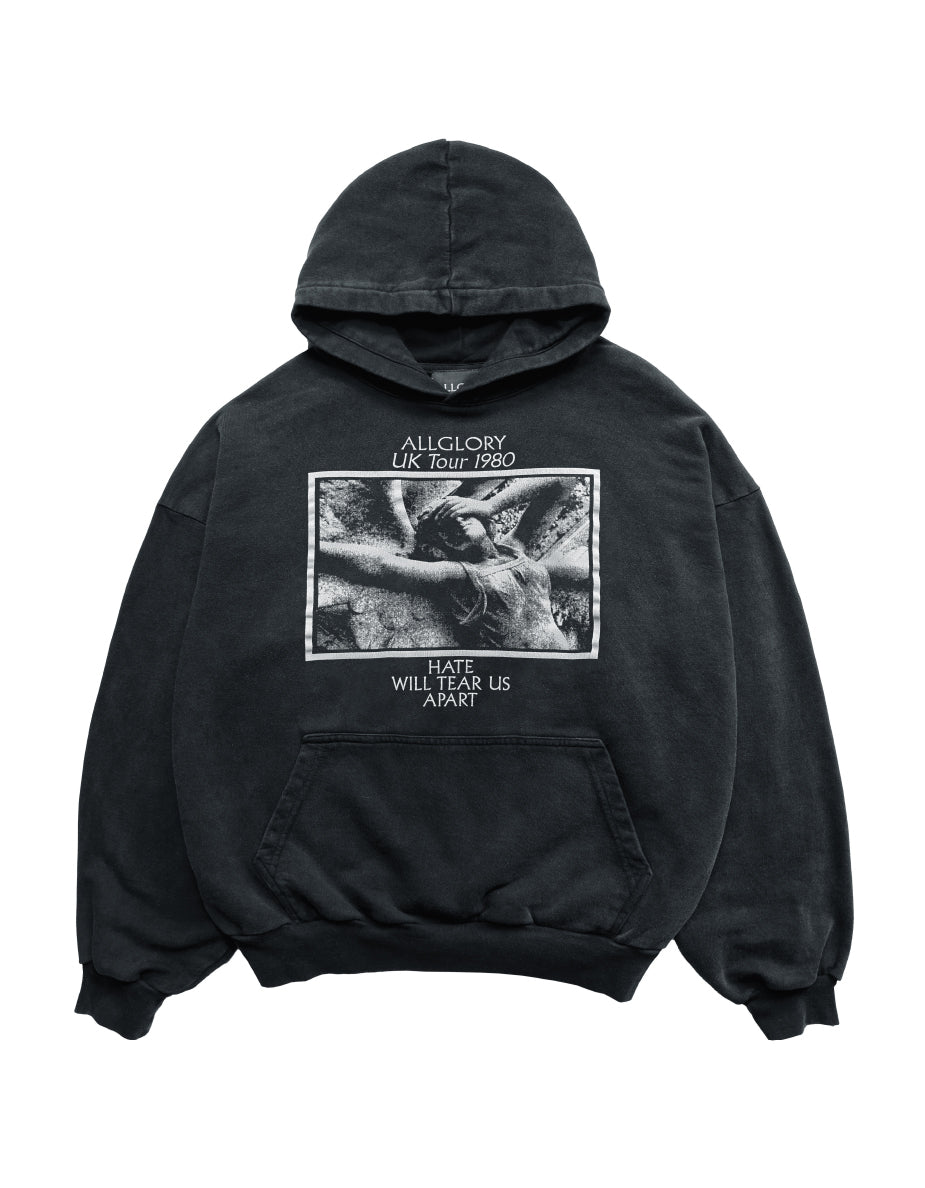 UK TOUR 1980 Moletom ALLGLORY Hoodie Vintage Relic Black FRENTE